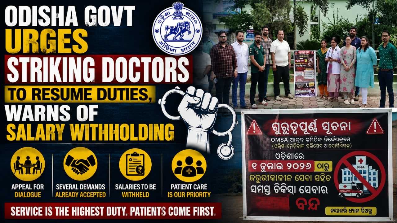 Odisha Govt Urges Striking Doctors to Resume Duties, Warns of Salary Withholding