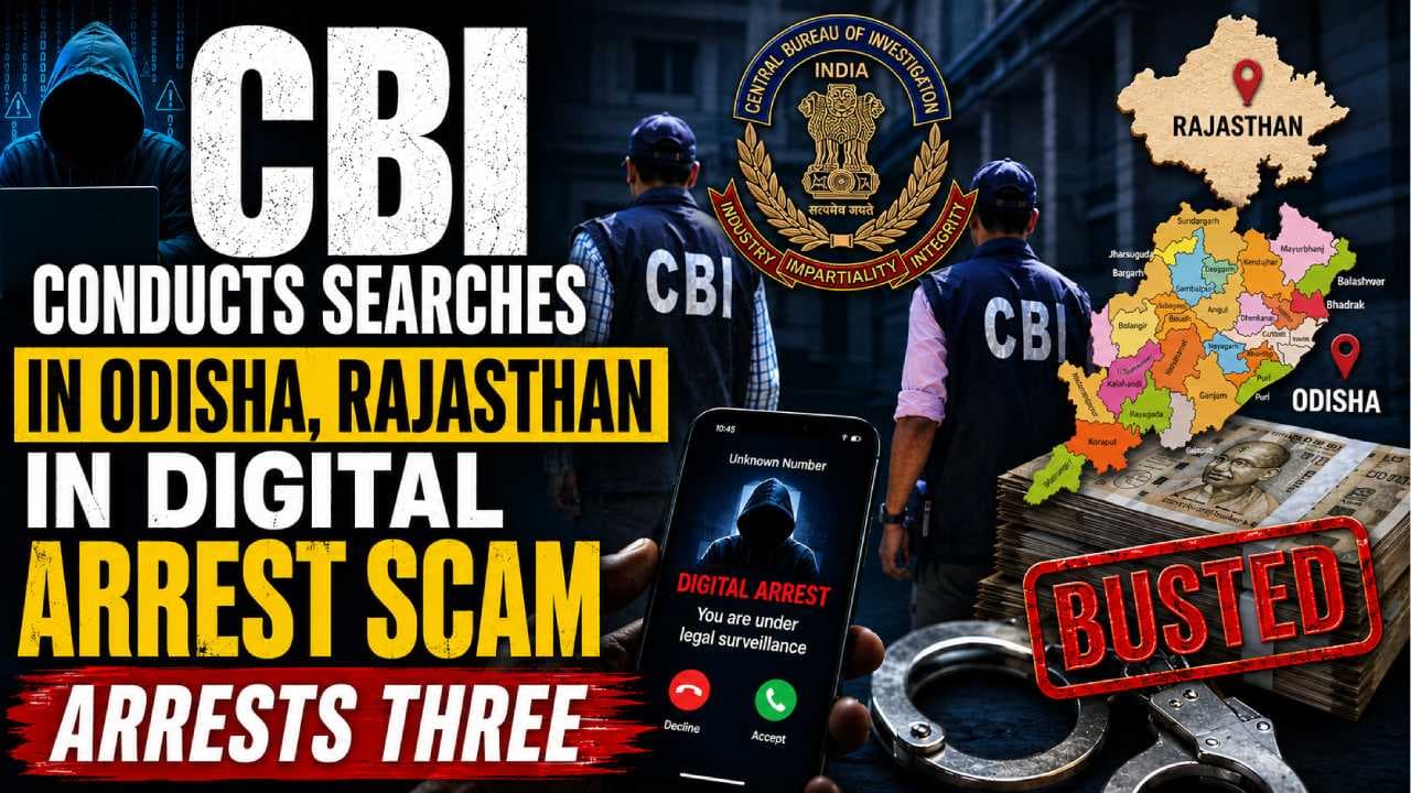 CBI Arrests Three in Rs 2.07‑Crore Digital Arrest Scam Across Odisha, Rajasthan