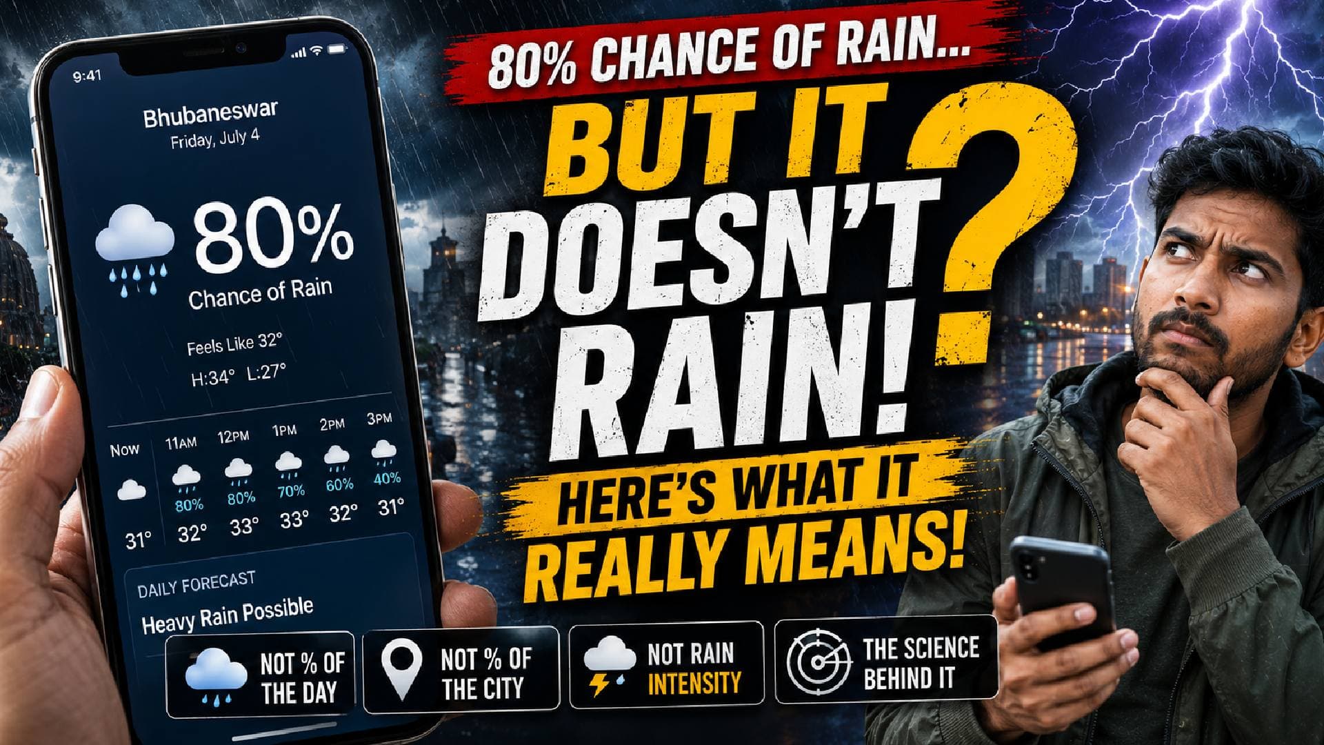 What '80% Chance of Rain' on Your Weather App Really Means; Most People Get It Wrong