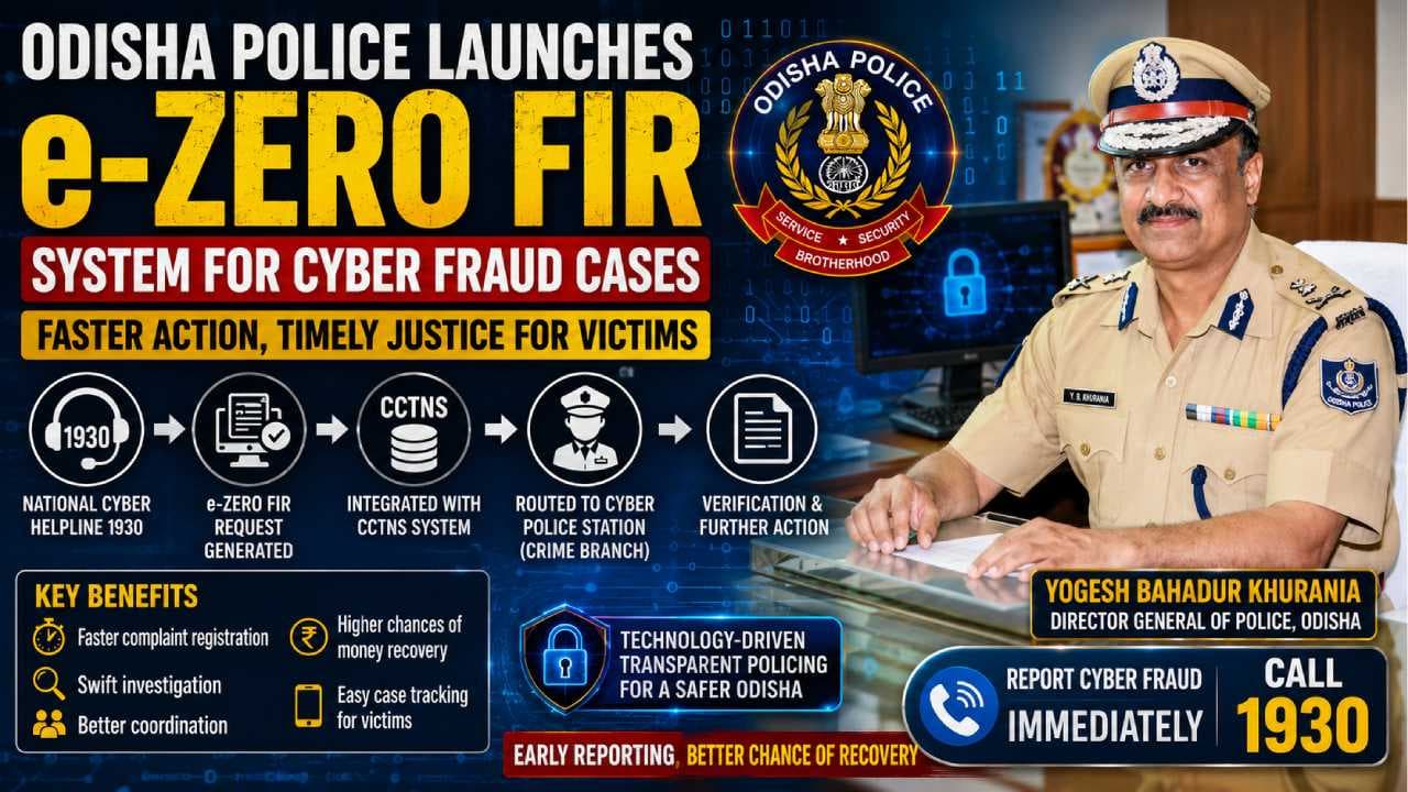 Odisha Police Launches e-Zero FIR for Cyber Fraud; Helpline 1930 Linked to CCTNS