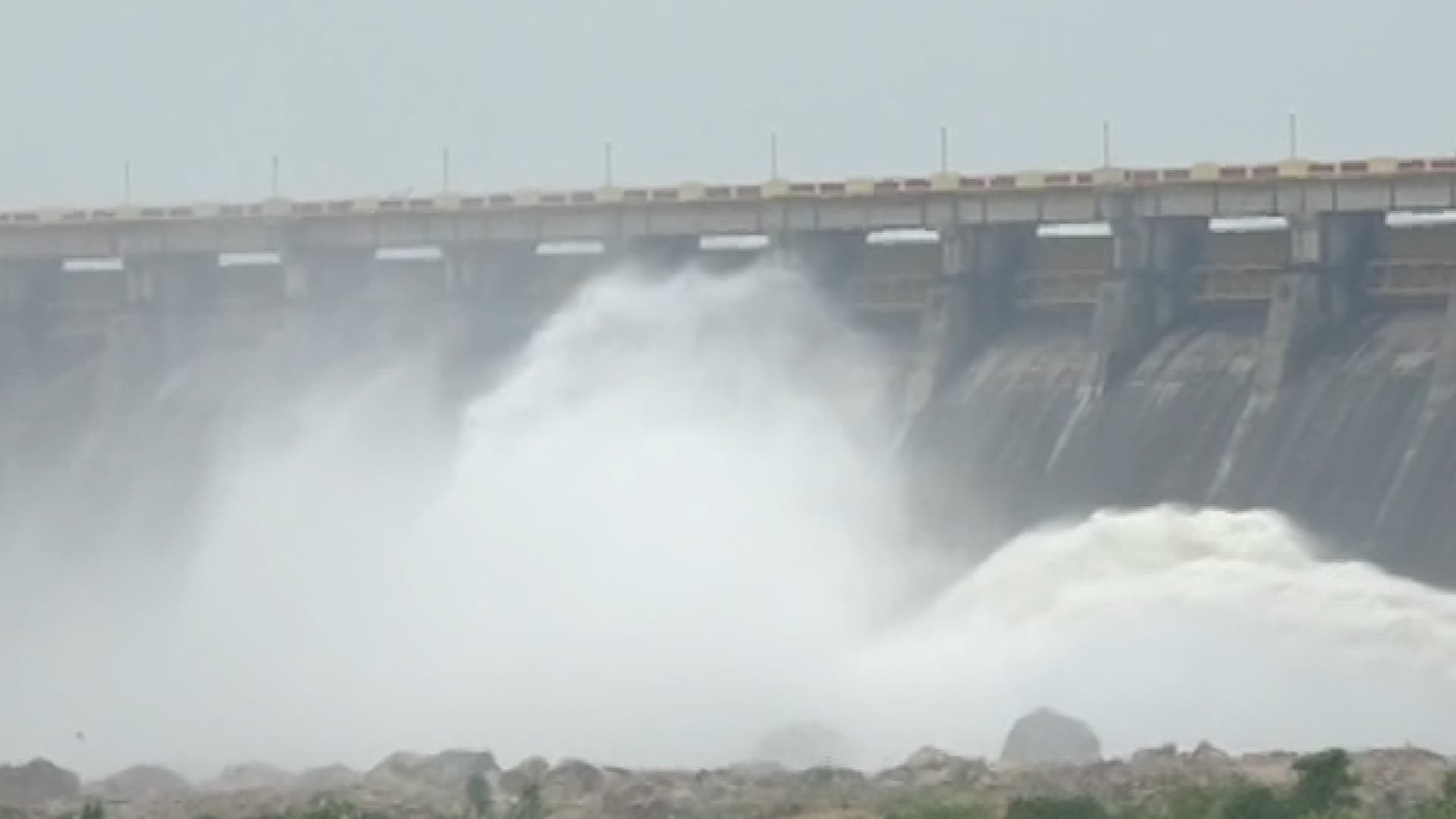 Hirakud Releases Season's First Floodwater, Four Gates Opened