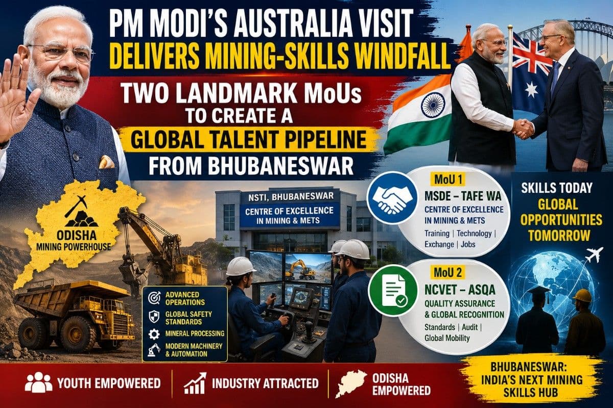 PM Modi’s Australia Visit Delivers a Mining-Skills Windfall for Odisha: How 2 Landmark MoUs Create a Global Talent Pipeline from Bhubaneswar| Special Report