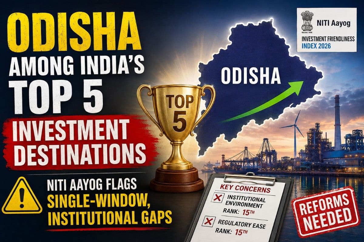 Investment Friendliness Index 2026: Odisha Sits Among India's Top Five, But NITI Aayog Flags Single-Window, Institutional Gaps| Exclusive