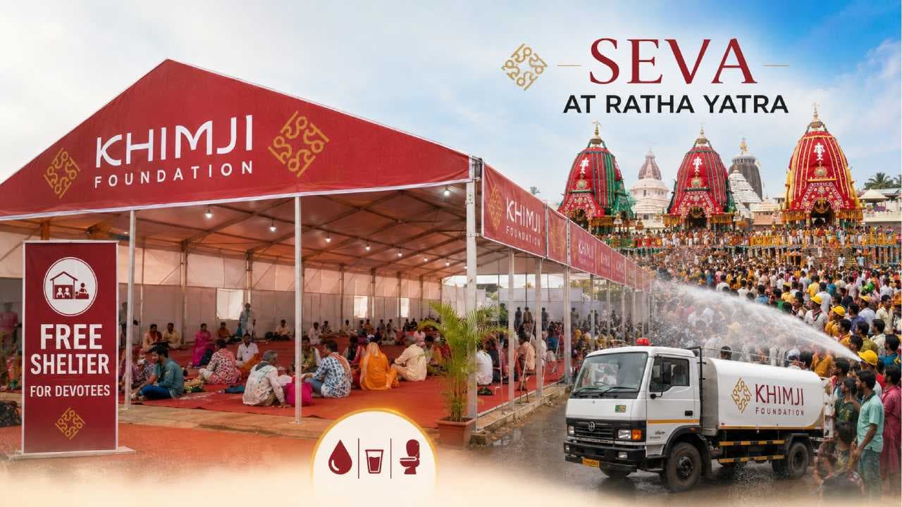 Khimji Foundation Extends Seva at Puri Ratha Yatra; Free Shelter for Devotees