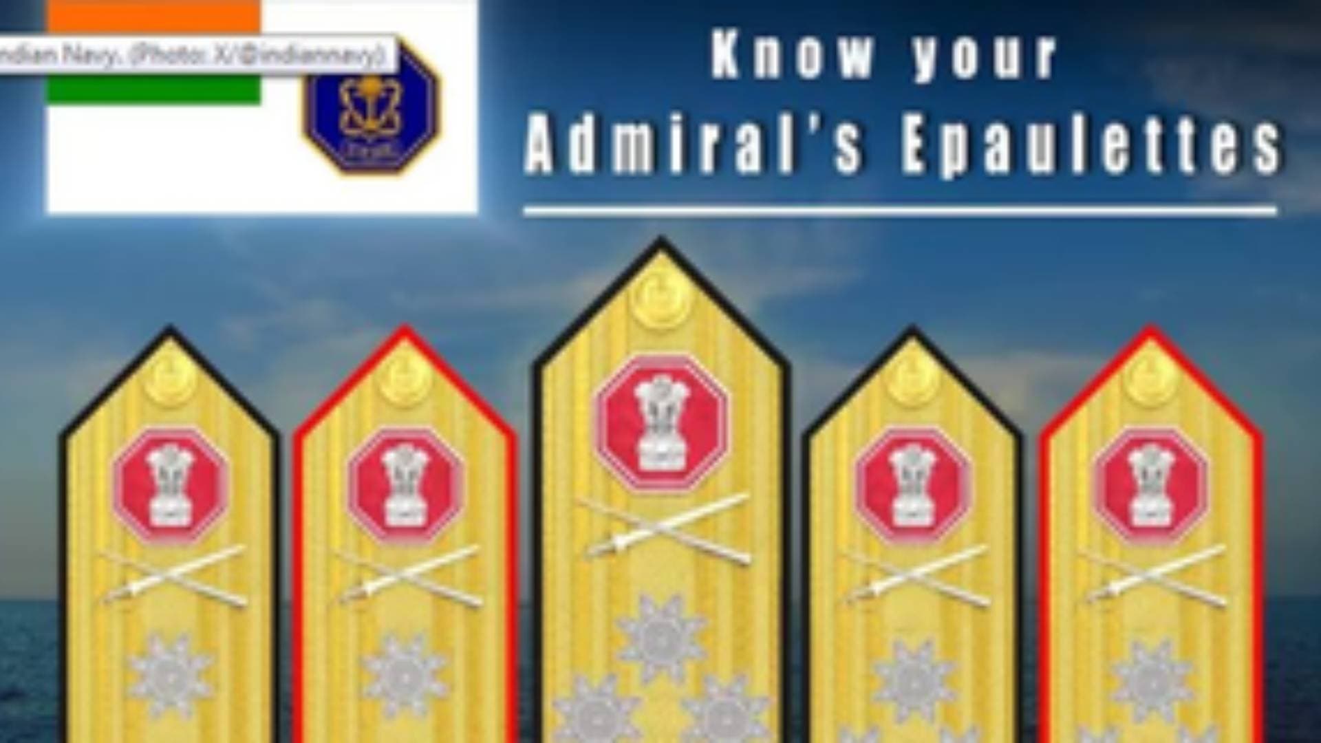 Indian Navy Unveils New Design For Admirals' Epaulettes