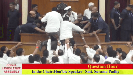 Odisha Assembly Adjourned Till 11.30 AM As BJD Members Climb Speaker's Podium