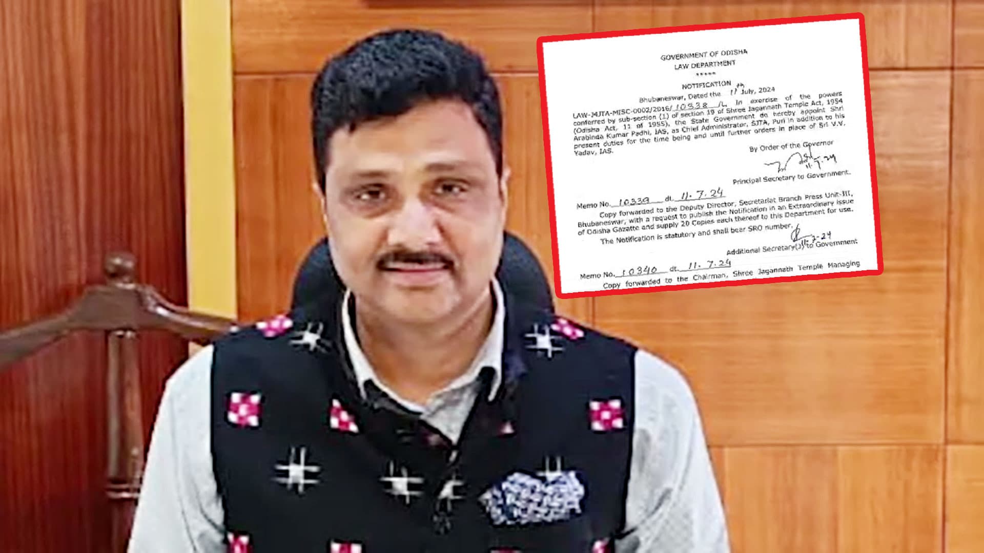 Arabinda Padhi Appointed Chief Administrator, SJTA