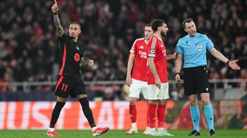 Champions League: 10-man Barcelona Beat Benfica, Liverpool Stun PSG