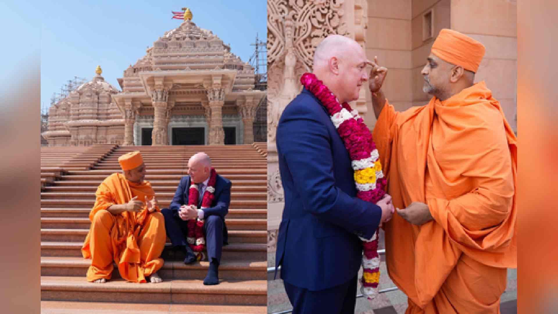 New Zealand PM Visits Akshardham Temple, Lauds Hindu Community's Contribution Back Home