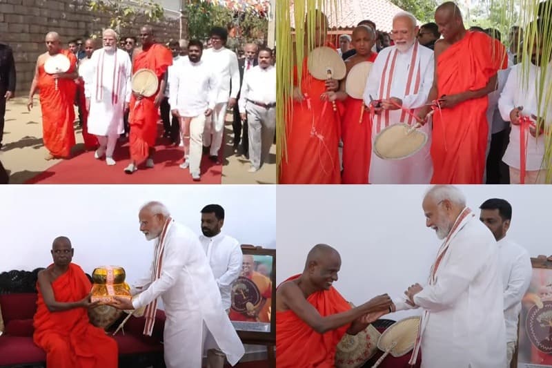 PM Modi Visits Jaya Shri Mahabodhi Temple In Sri Lanka