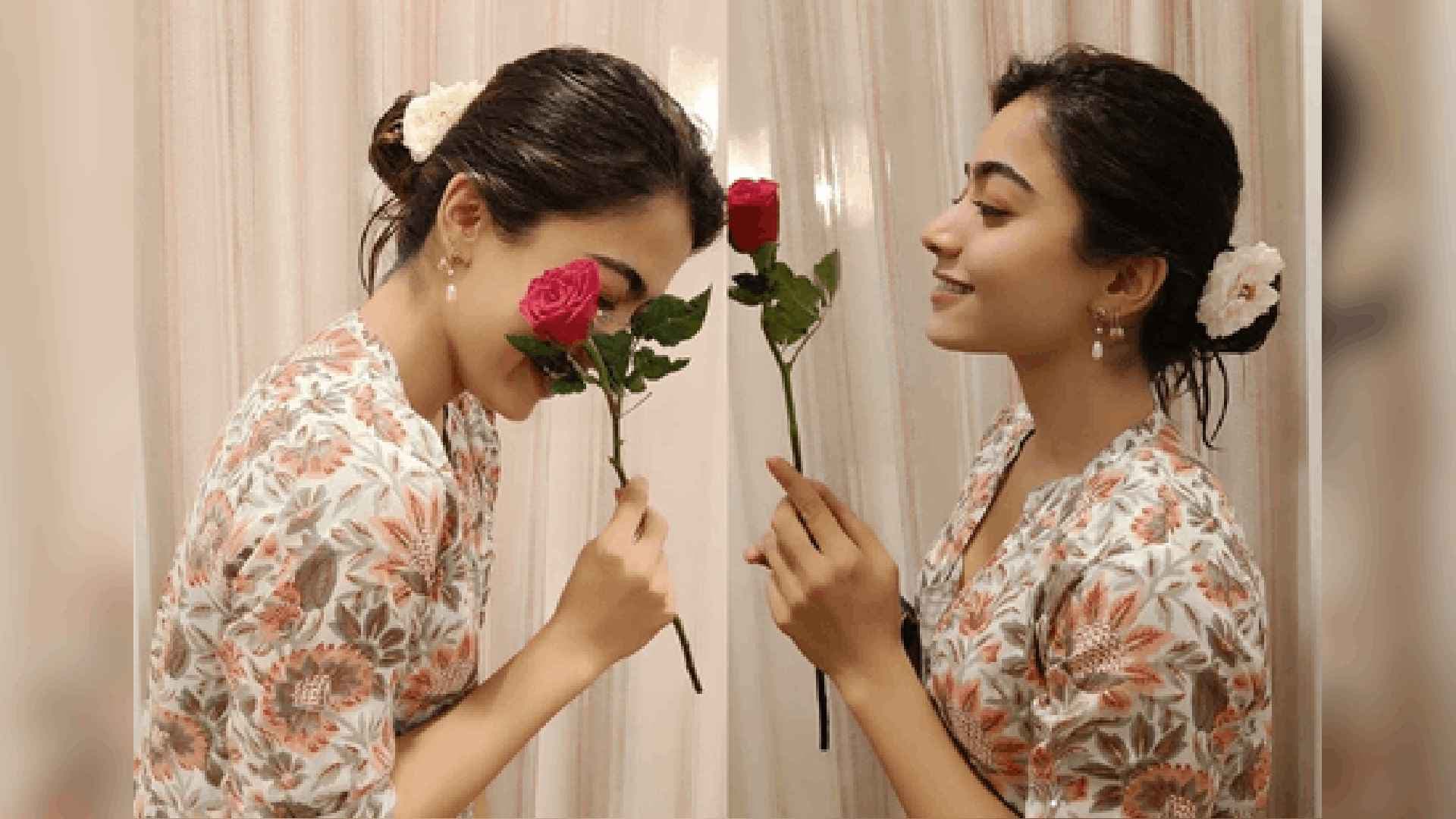 Rashmika Buys Flower For Herself As An Act Of Self-Love