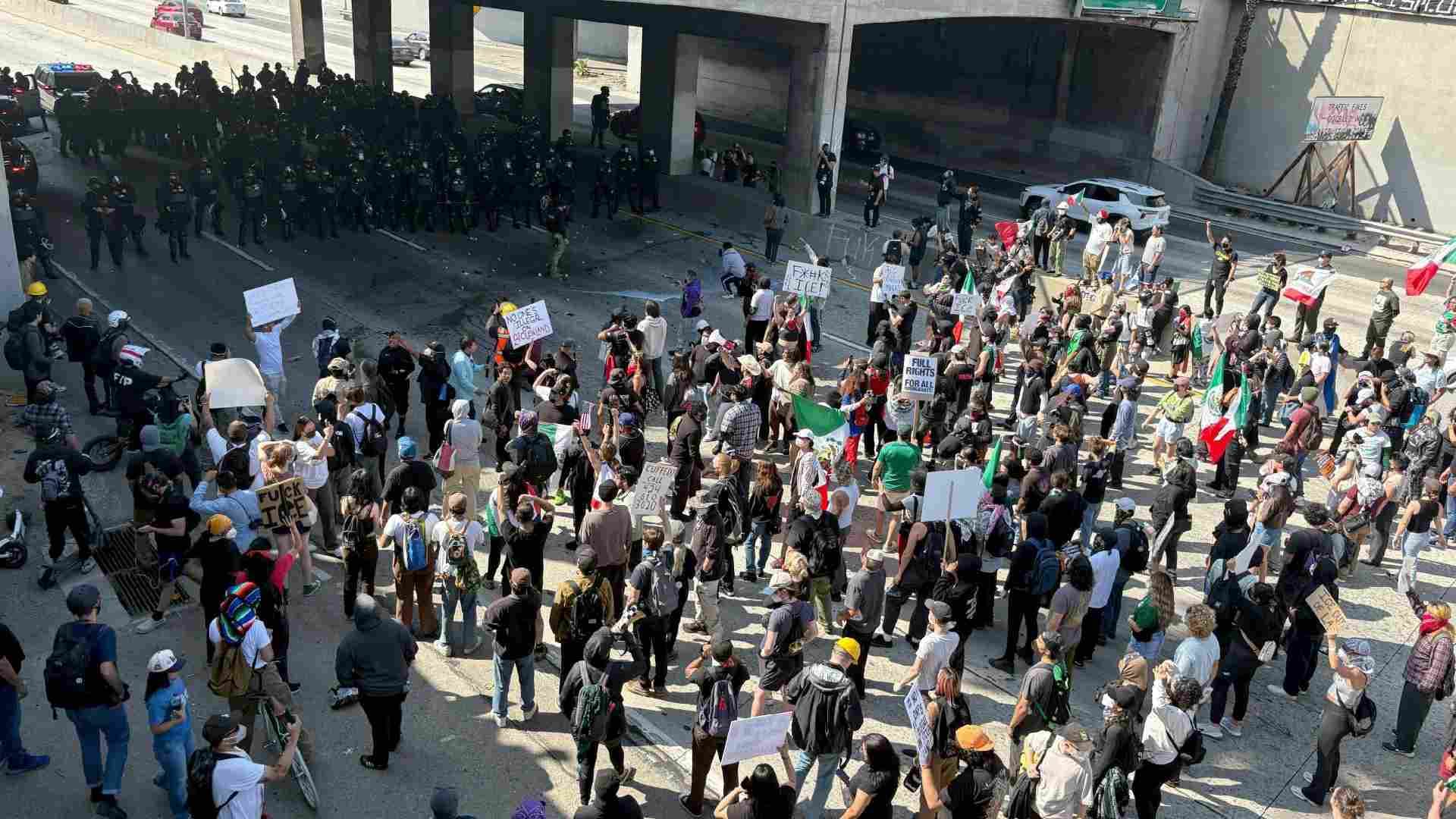 Protesters Clash With National Guard Troops In Los Angeles