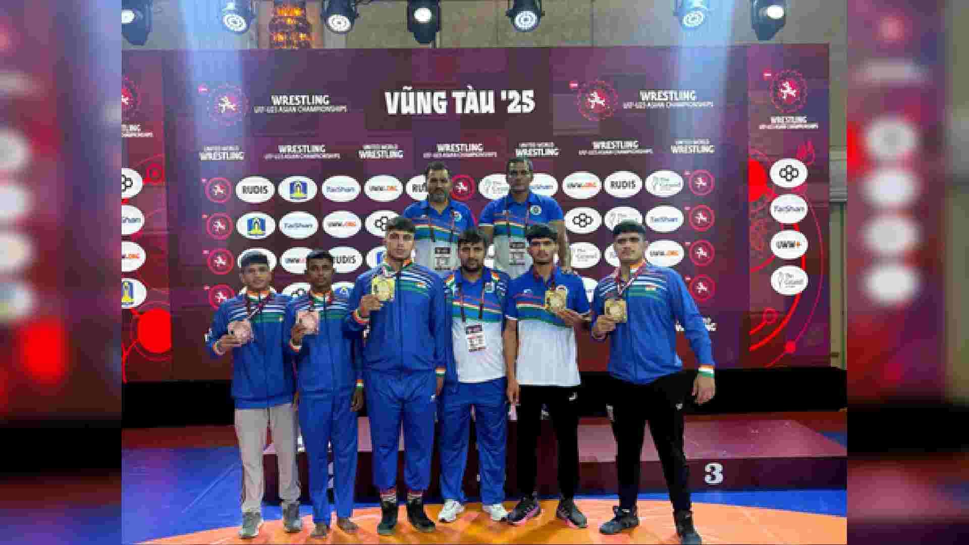 Indian U-17 Freestyle Wrestling Team Excels With 3 Gold, 2 Bronze Medals At Asian C'ship