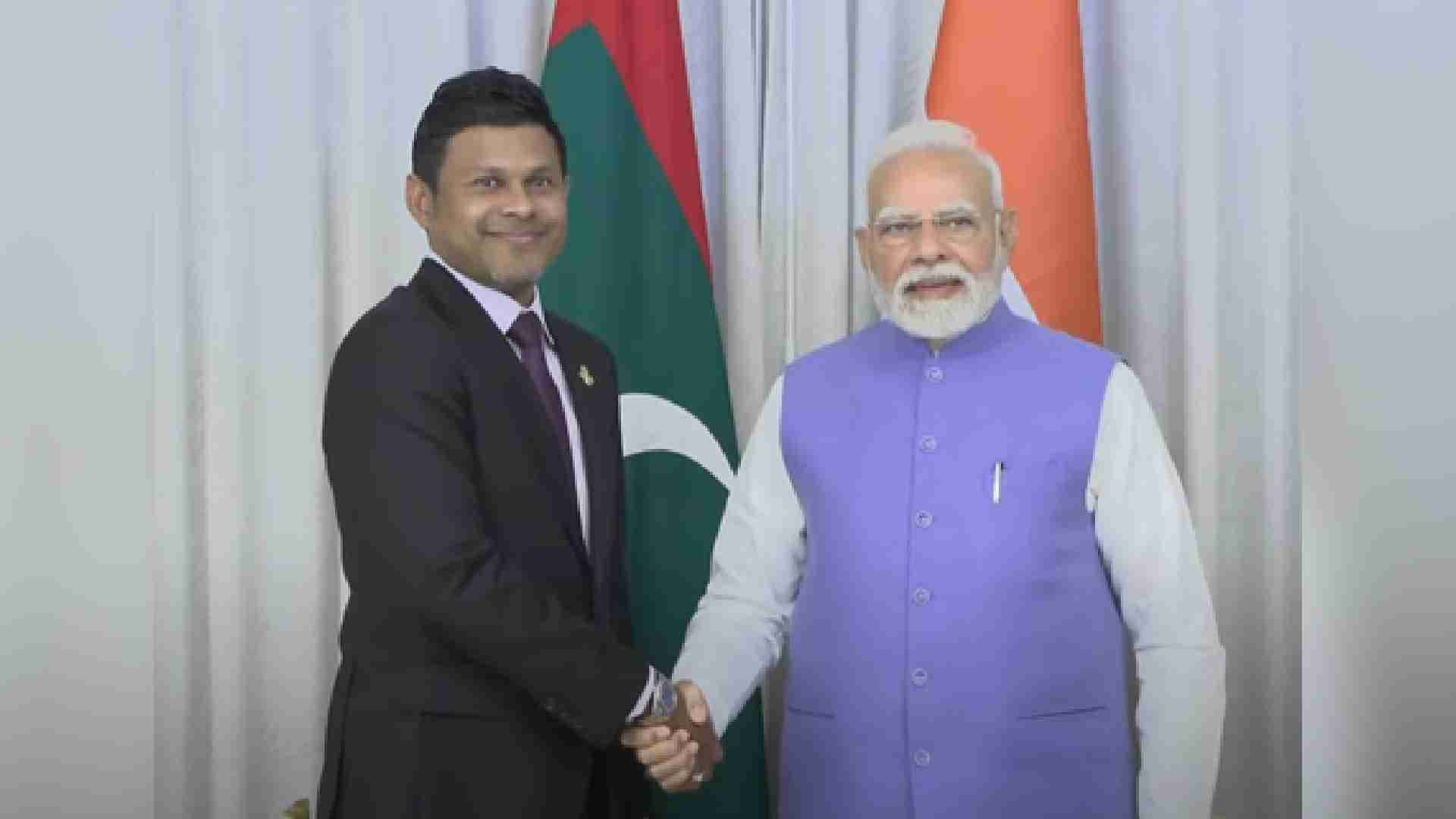PM Modi Meets Maldivian Vice President Hussain Latheef In Male