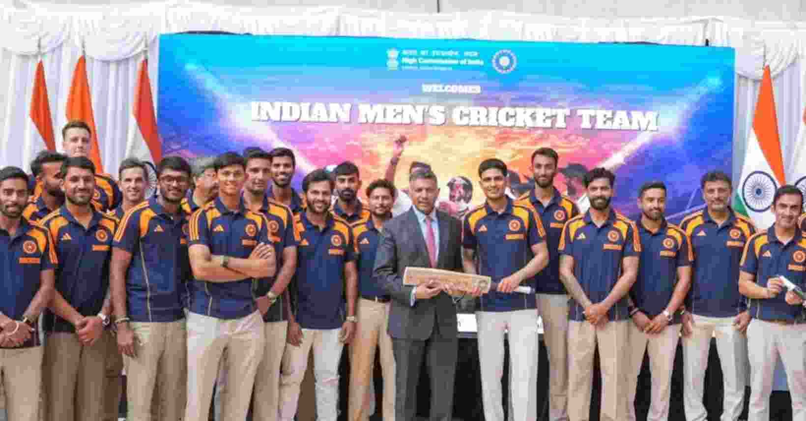 'An Evening To Remember': Gill & Co. Present Signed Bat To Indian High Commissioner In London