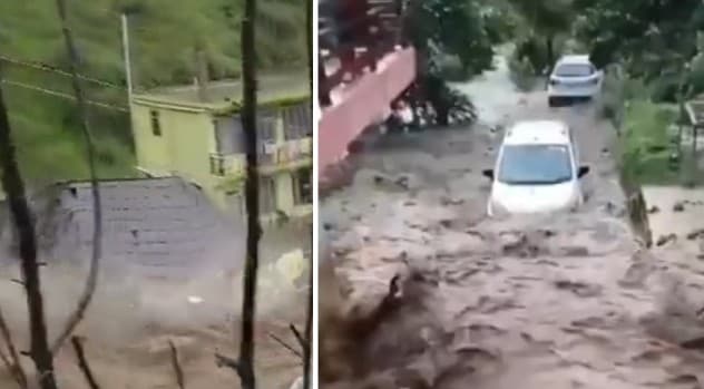 Multiple Flash Floods Hit HP's Mandi, Triggering Landslides, Damaging Houses