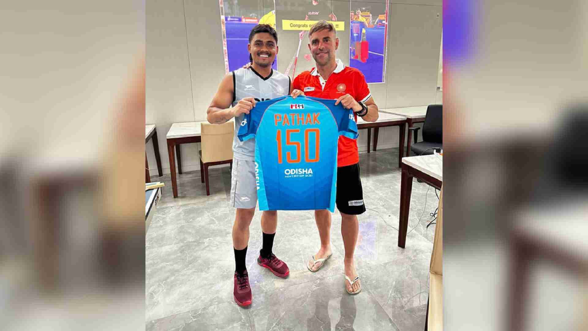Hockey India Congratulates Krishan Pathak On Completing 150 International Games