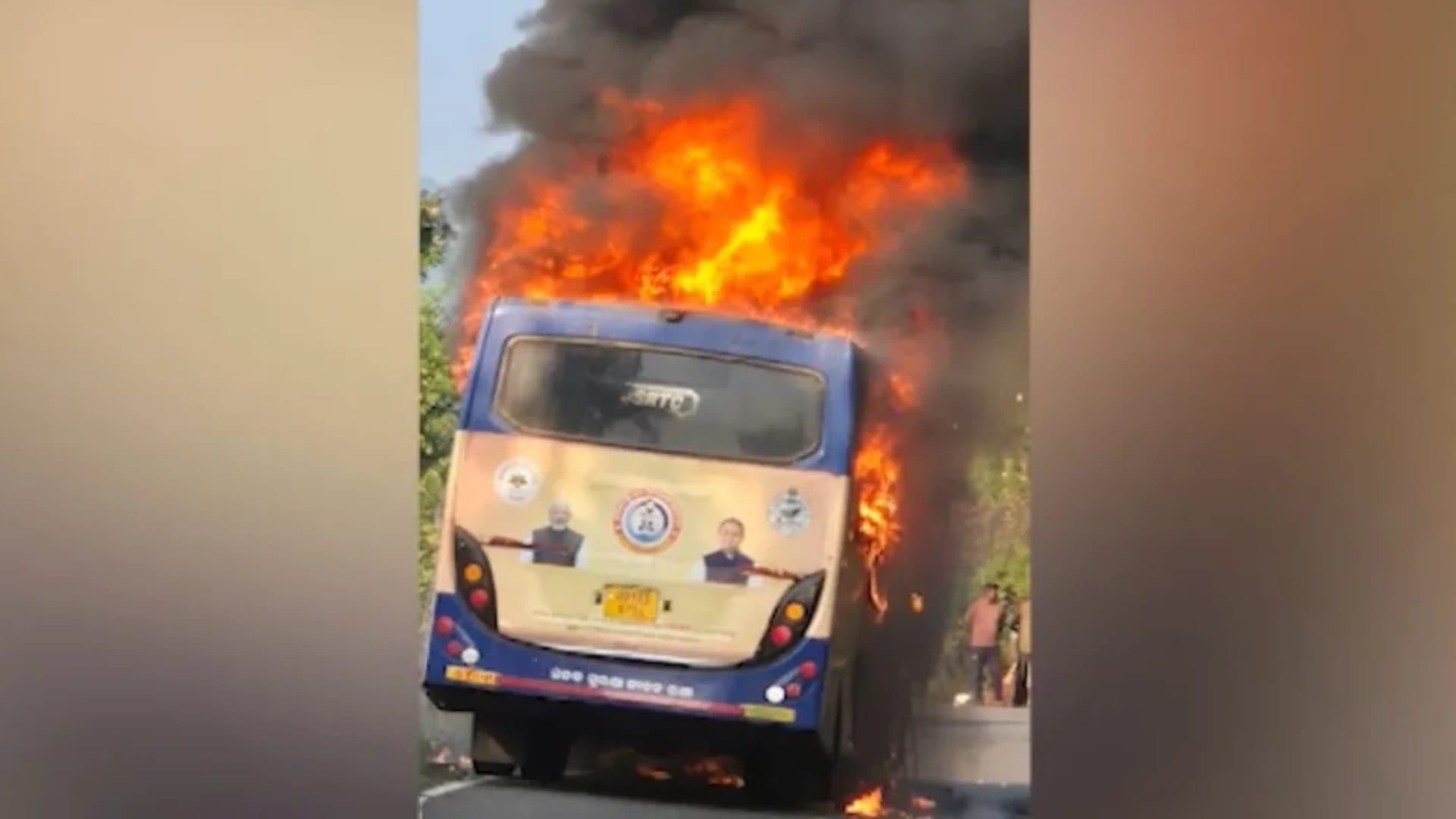Bus Catches Fire Near Odisha-Andhra Border, Passengers Escape Unharmed
