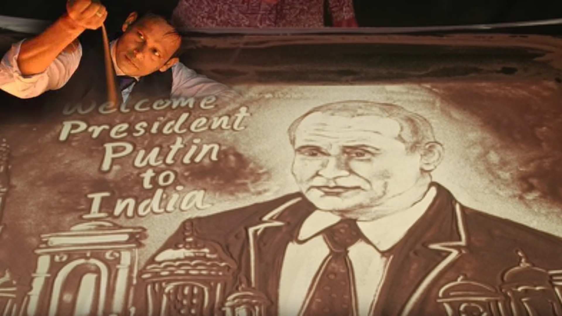 Odisha Artist Manas Kumar Sahoo Creates Sand Animation to Welcome Putin to India