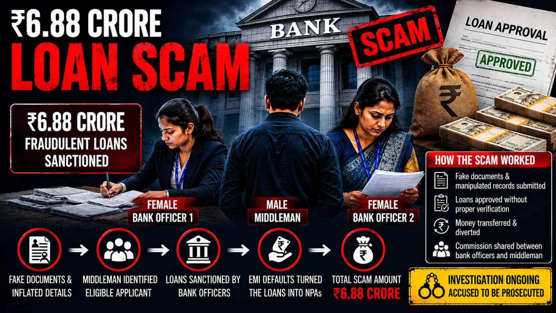 Odisha EOW Busts ₹6.88 Crore Bank Loan Fraud, Arrests Three Women Officers