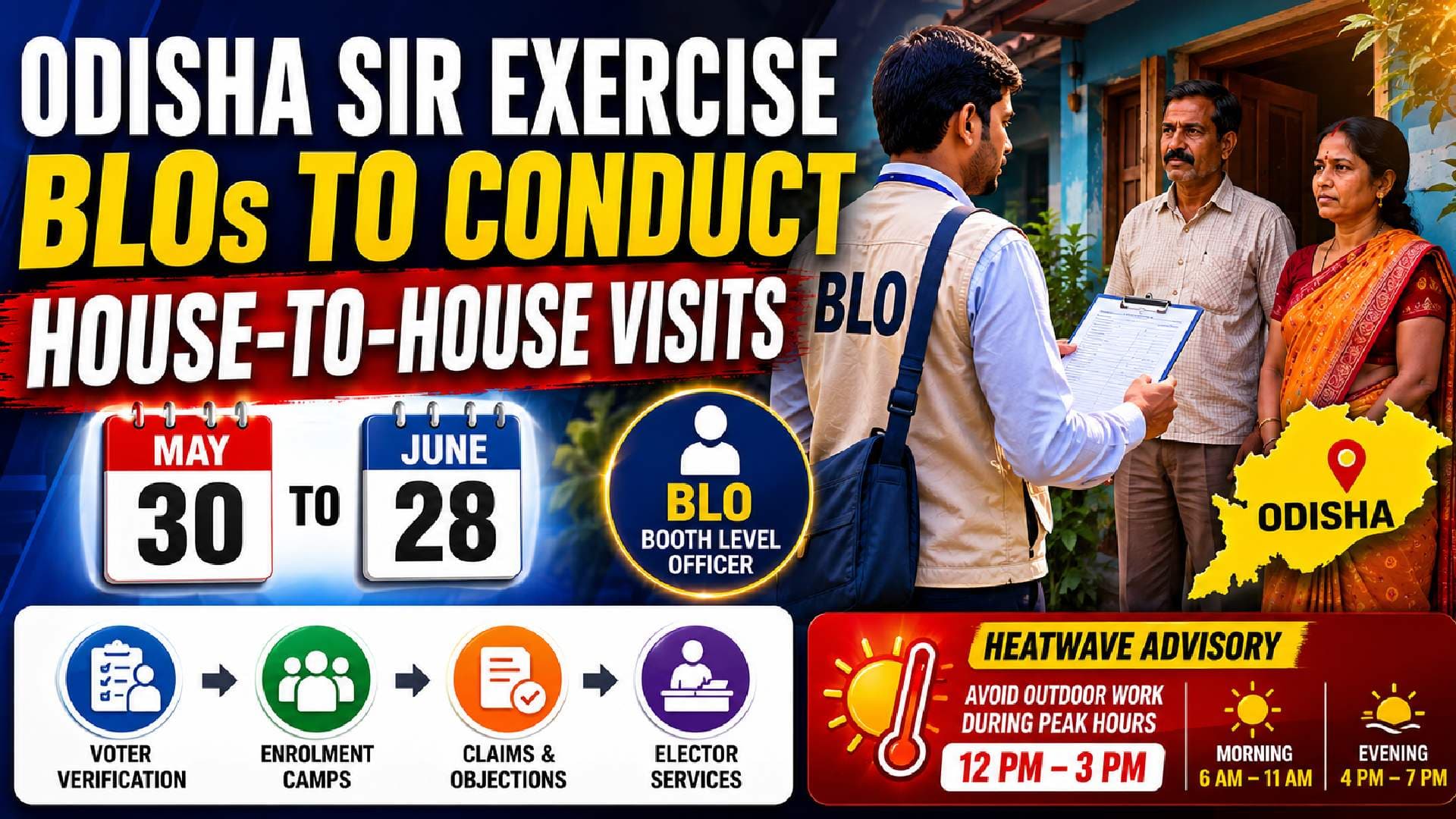 Odisha SIR: BLOs to Begin Door-to-Door Voter Revision Drive From Tomorrow