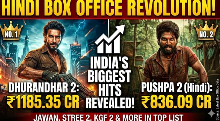 From Dhurandhar 2 to Pushpa 2, Jawan: India’s Biggest Hindi Box Office Hits Revealed