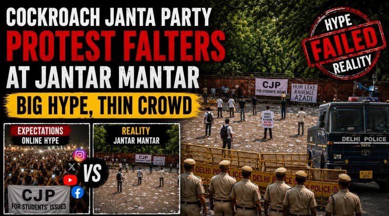 Cockroach Janta Party Protest Falters at Jantar Mantar