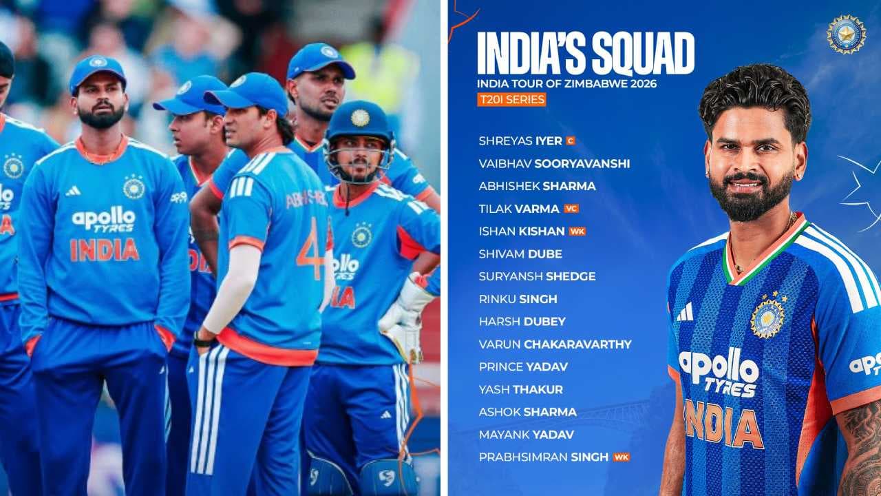 India squad Announced For Zimbabwe T20Is: Sanju Samson Excluded; Rinku Singh Returns