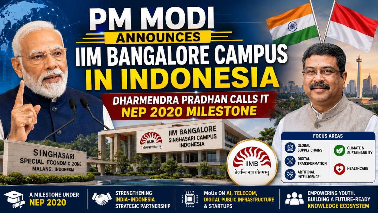 PM Modi Announces IIM Bangalore Campus in Indonesia; Dharmendra Pradhan Calls It NEP 2020 Milestone