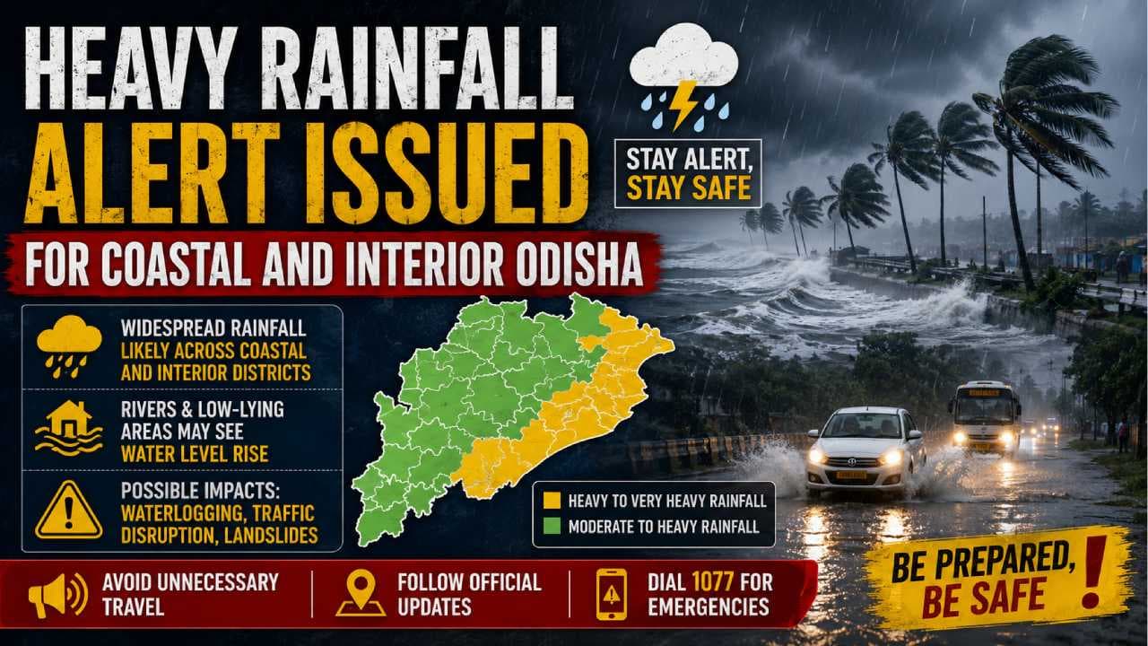 Odisha Braces for Heavy Rainfall, Thunderstorms Over Four Days