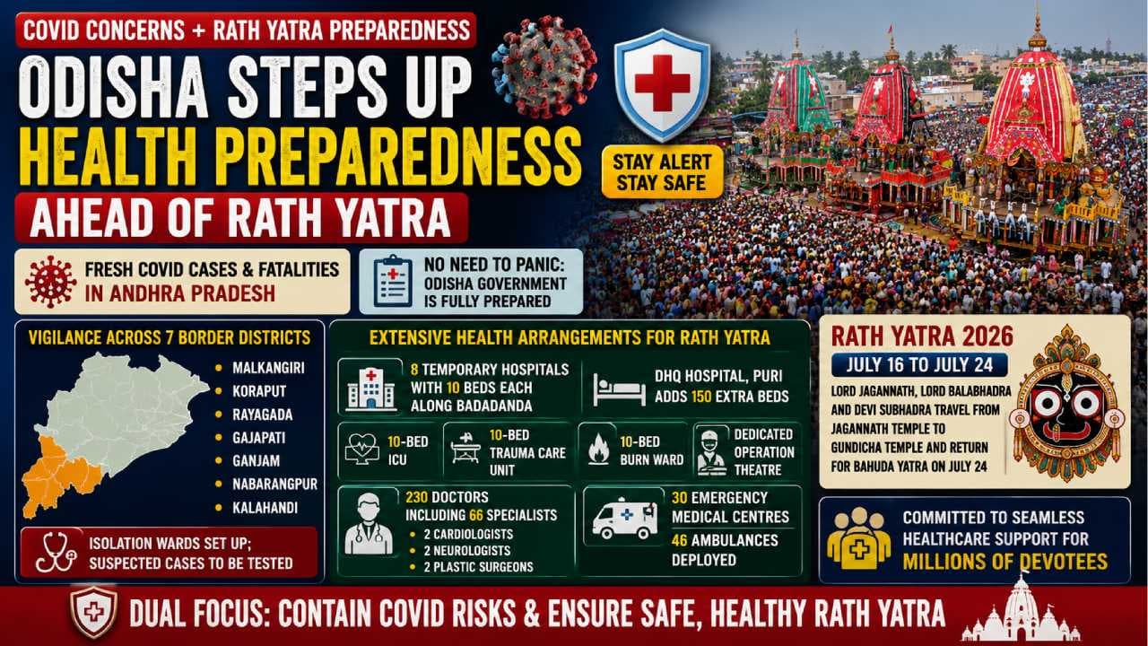 Odisha Steps Up Health Preparedness Ahead of Rath Yatra Amid COVID Concerns