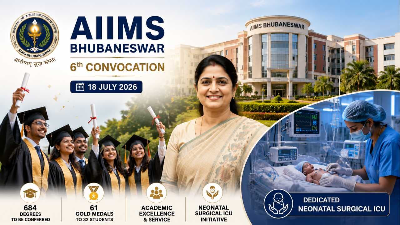 AIIMS Bhubaneswar to Host 6th Convocation Tomorrow; 684 Degrees to Be Awarded