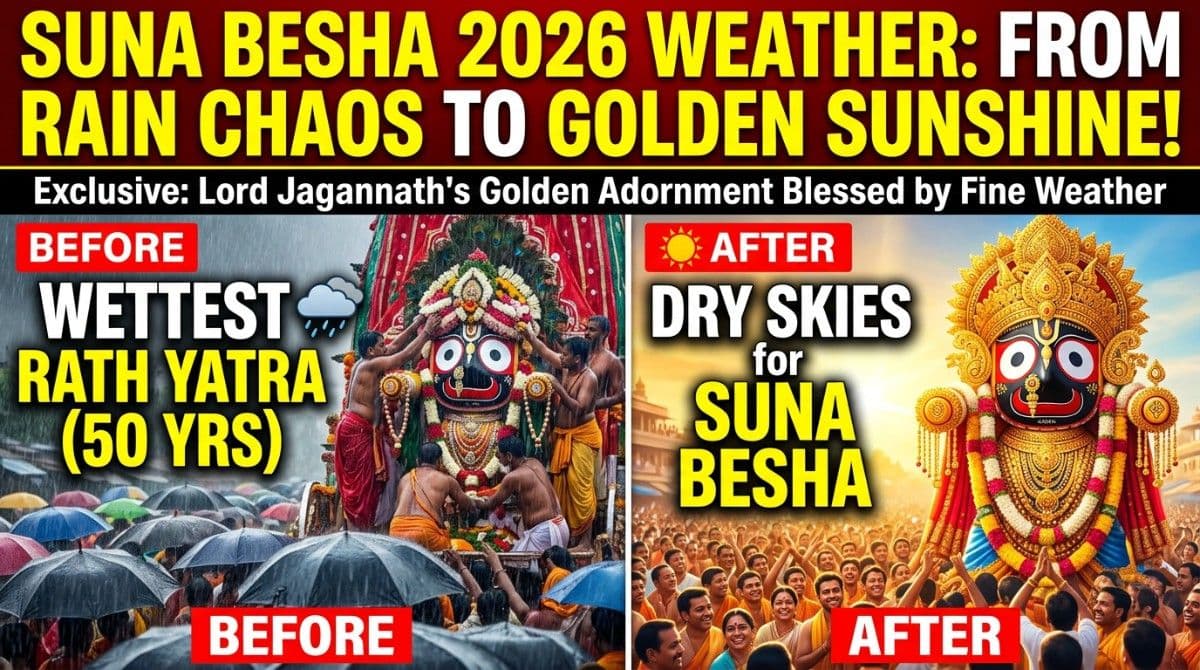 Suna Besha 2026 Weather: After One of the Wettest Rath Yatras in 50 Years, Dry Skies Likely to Bless Lord Jagannath's Golden Adornment | Exclusive