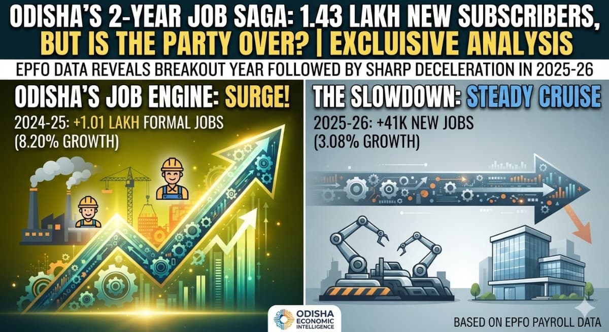 In 2 Years, Odisha Added 1.43 Lakh Formal Jobs, But 2025-26 Payroll Numbers Tell a Different Story | Exclusive Analysis
