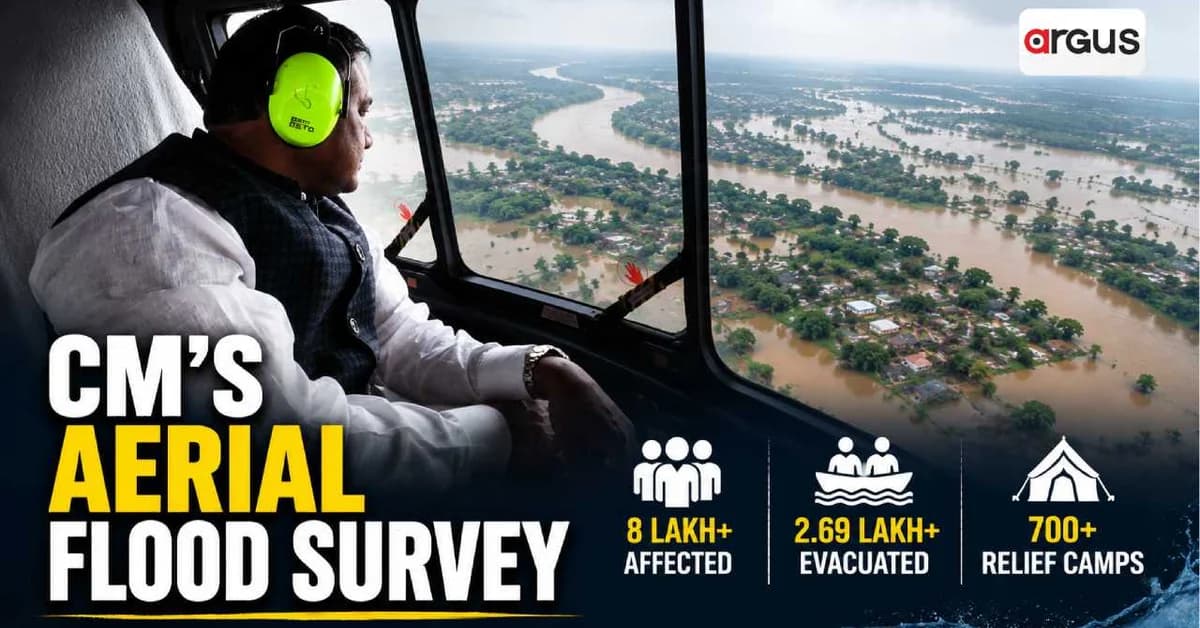 Odisha CM Conducts Aerial Survey of Flood-Hit Areas; Aid Packages Soon