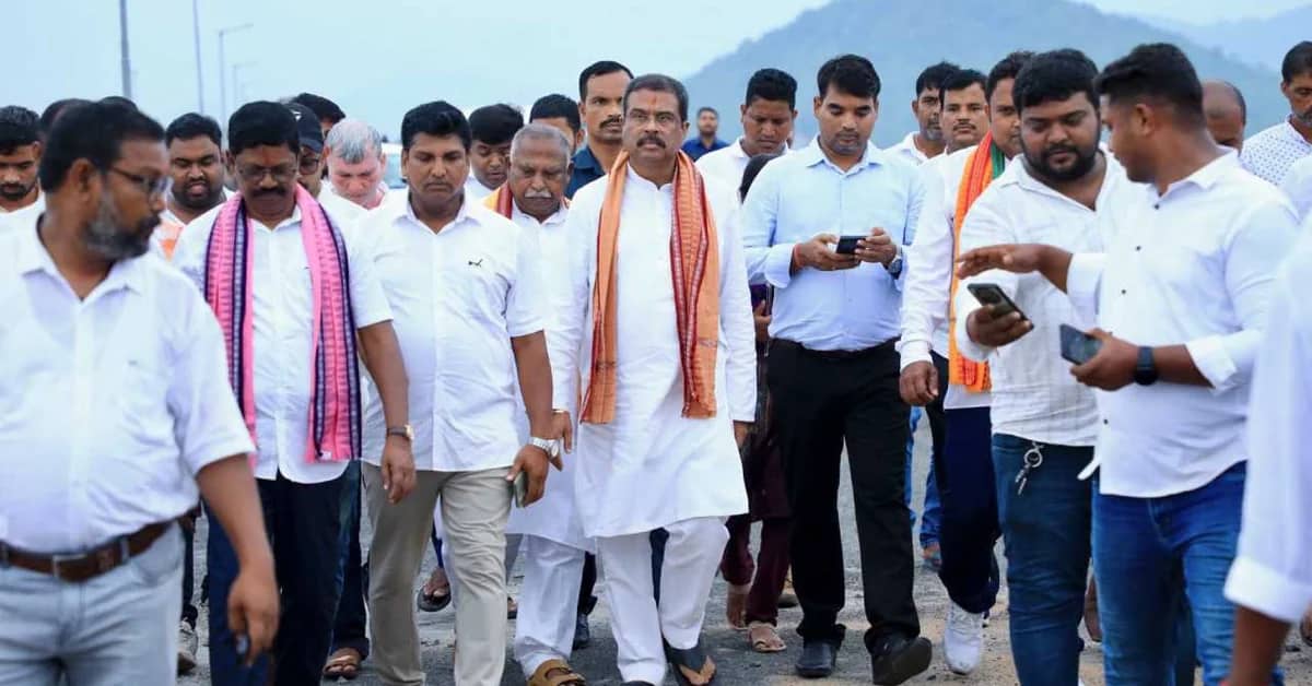 Dharmendra Pradhan Receives Rousing Welcome Across Odisha
