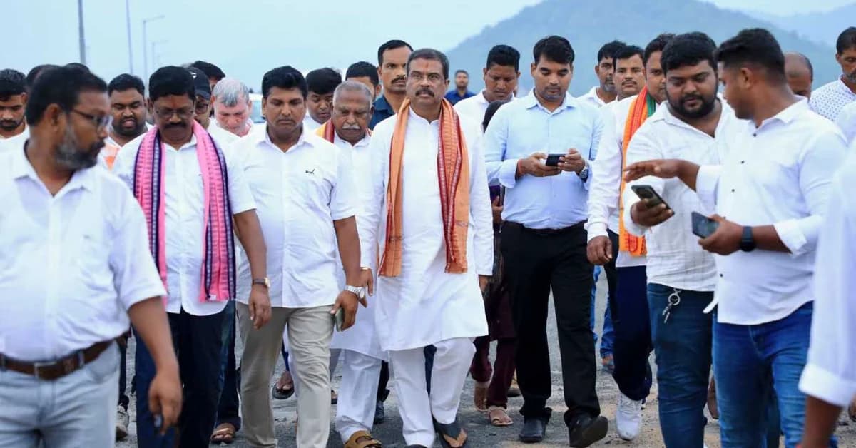 Dharmendra Pradhan Receives Rousing Welcome Across Odisha