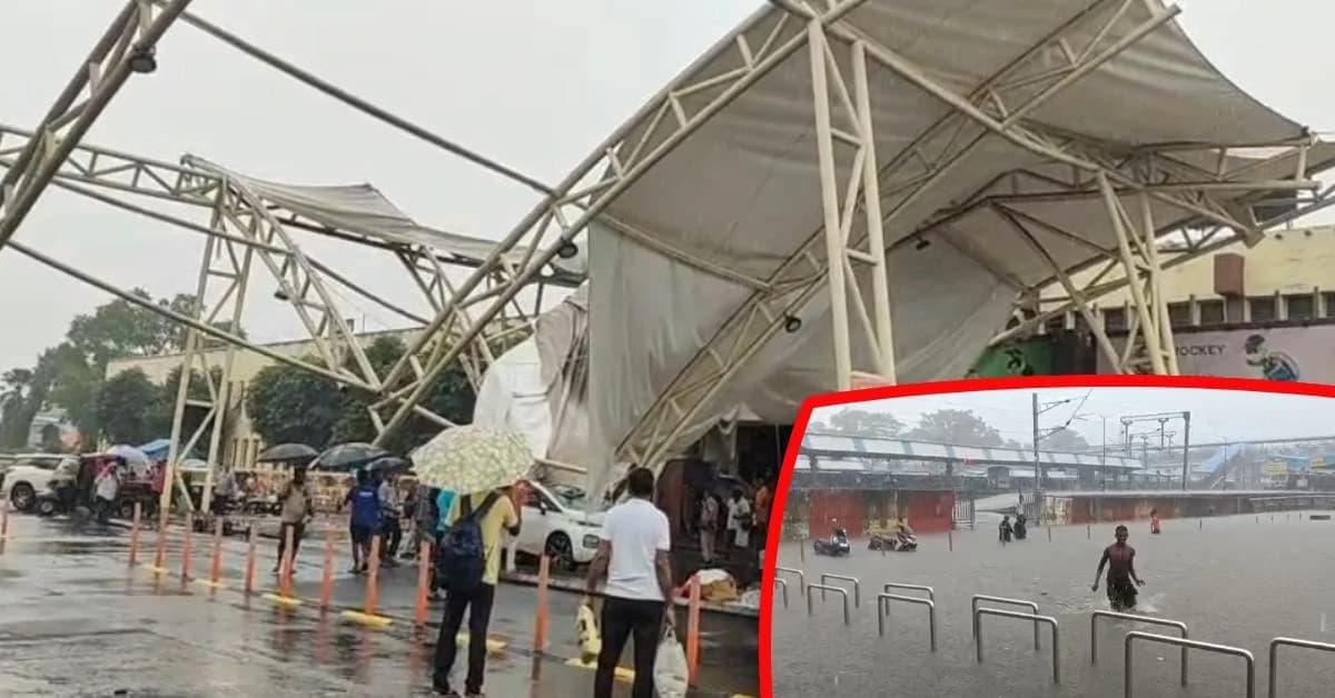 Heavy Rain Wreaks Havoc at Rourkela Railway Station