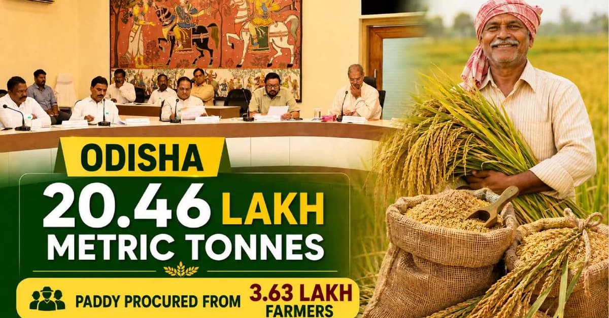 Odisha Procures 20.46 Lakh Metric Tonnes Paddy In 2025-26 Rabi Season; Rs4,844 Cr MSP Disbursed