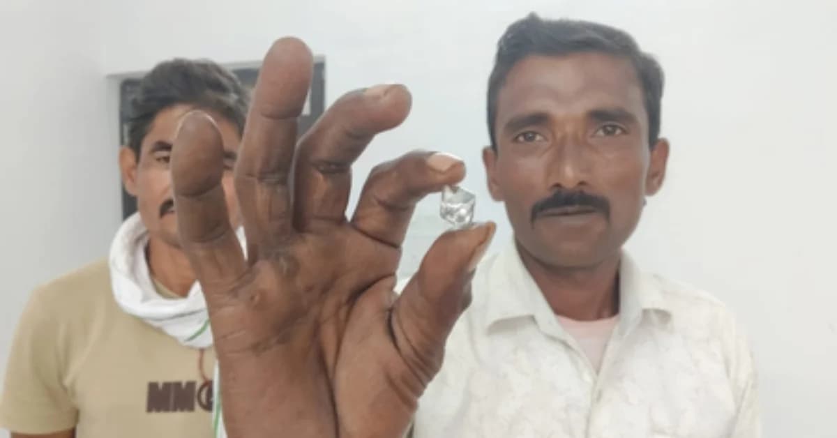 Fortune Smiles on Tea Vendor as He Unearths 17-Carat Diamond