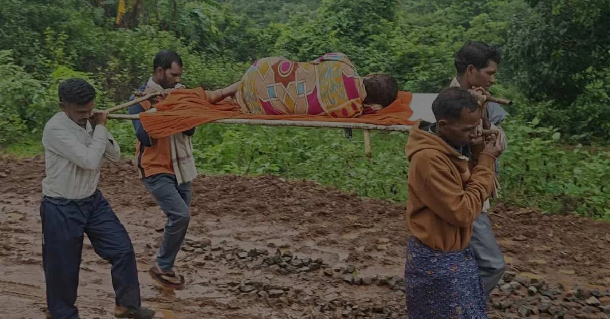 Pregnant Woman Carried 3 km on Stretcher, Locals Praise 108 Ambulance Staff