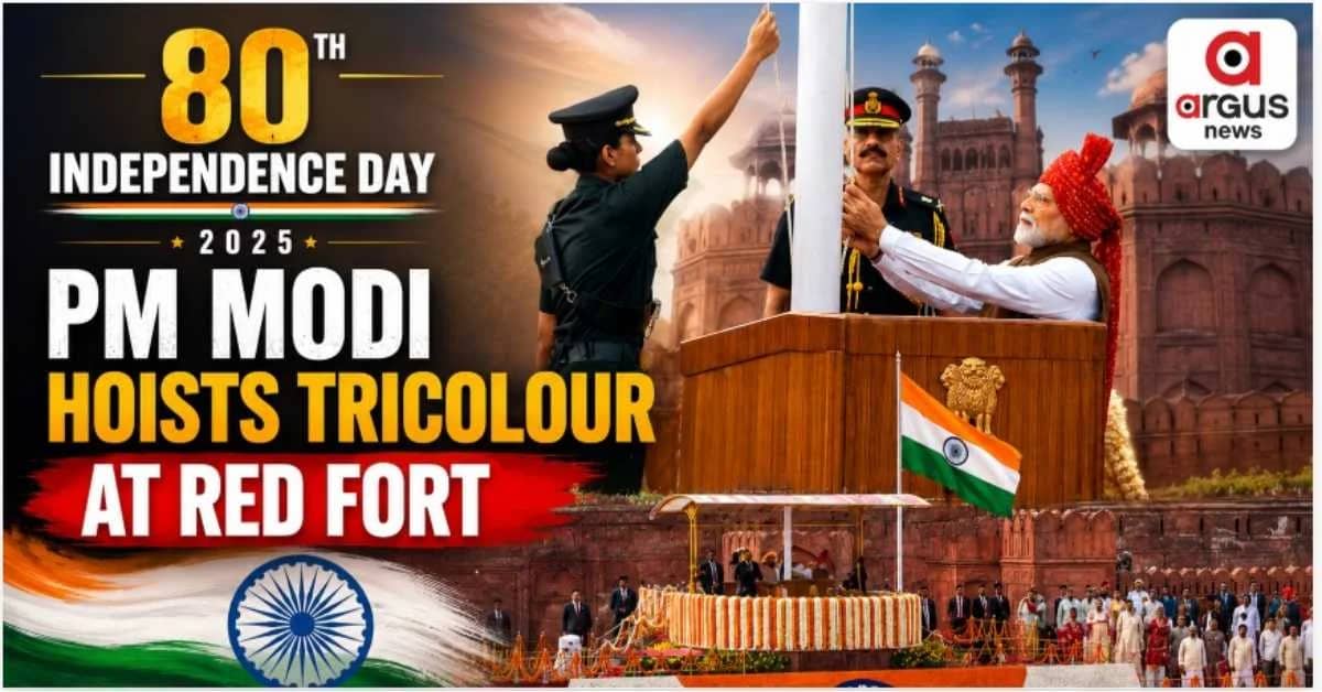 PM Modi hoists National Flag at Red Fort on 80th Independence Day