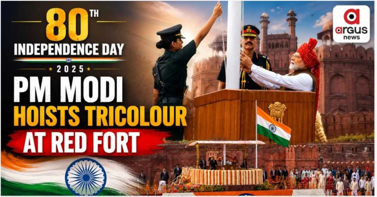 PM Modi hoists National Flag at Red Fort on 80th Independence Day