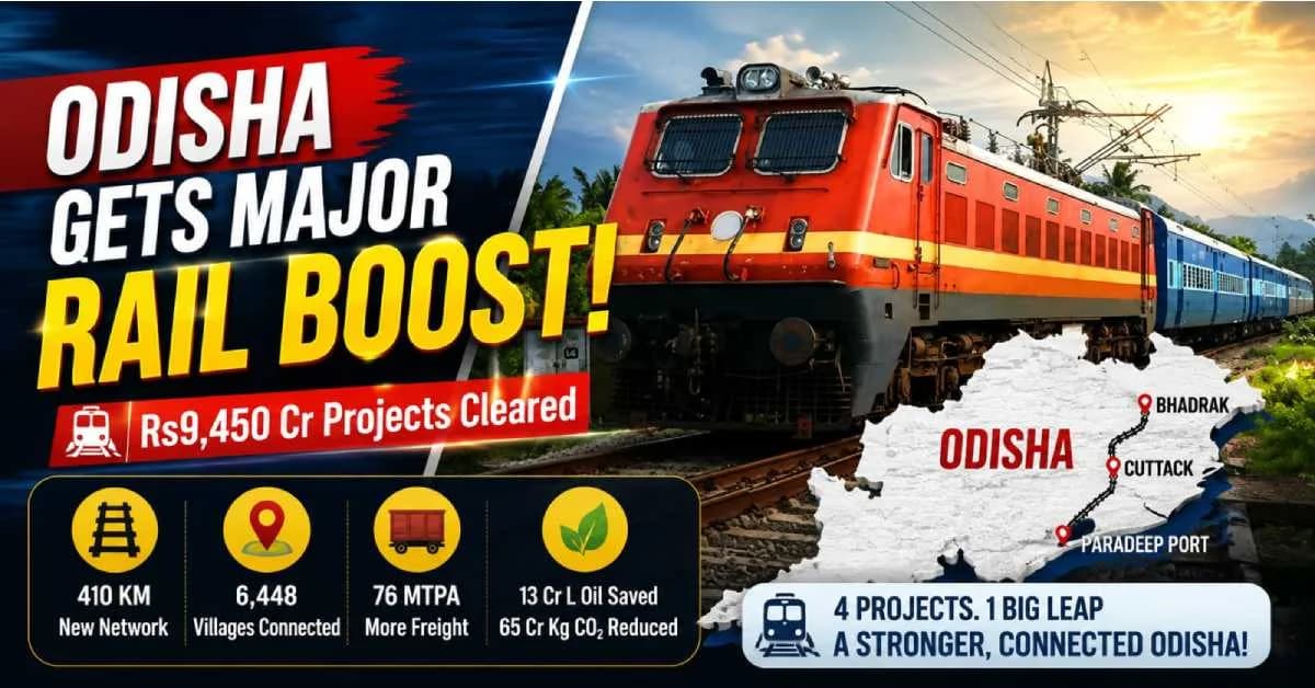 Union Cabinet Clears Rs9,450-Cr Rail Projects; Odisha Gets Major Boost