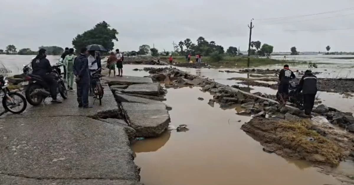 Floodwater Washes Away NH‑20 in Bhadrak