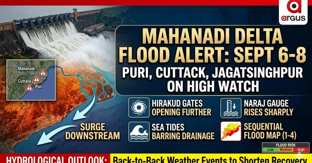 EXCLUSIVE BREAKING: Mahanadi Flood Threat for Cuttack, Jagatsinghpur, Puri Sept 6-8 as Hirakud Opens More Gates
