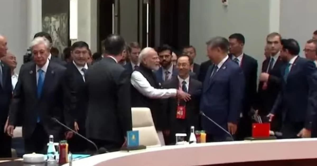 PM Modi, Xi Jinping Share Handshake, Brief Interaction At SCO Summit