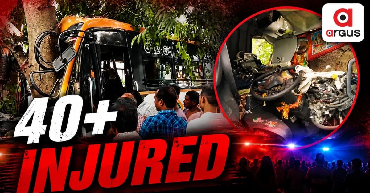 Bus Crashes Into Tree In Nayagada, Driver Killed; Over 40 Injured