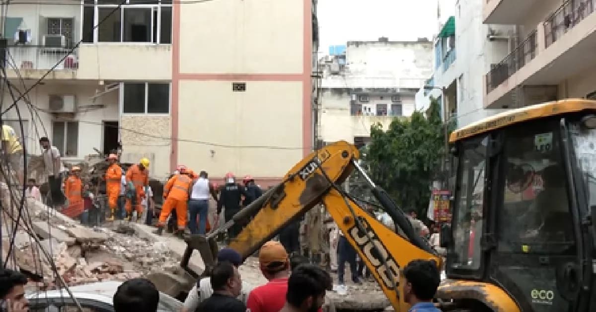 One Killed, Six Rescued After Building Collapses In Delhi’s Satya Niketan