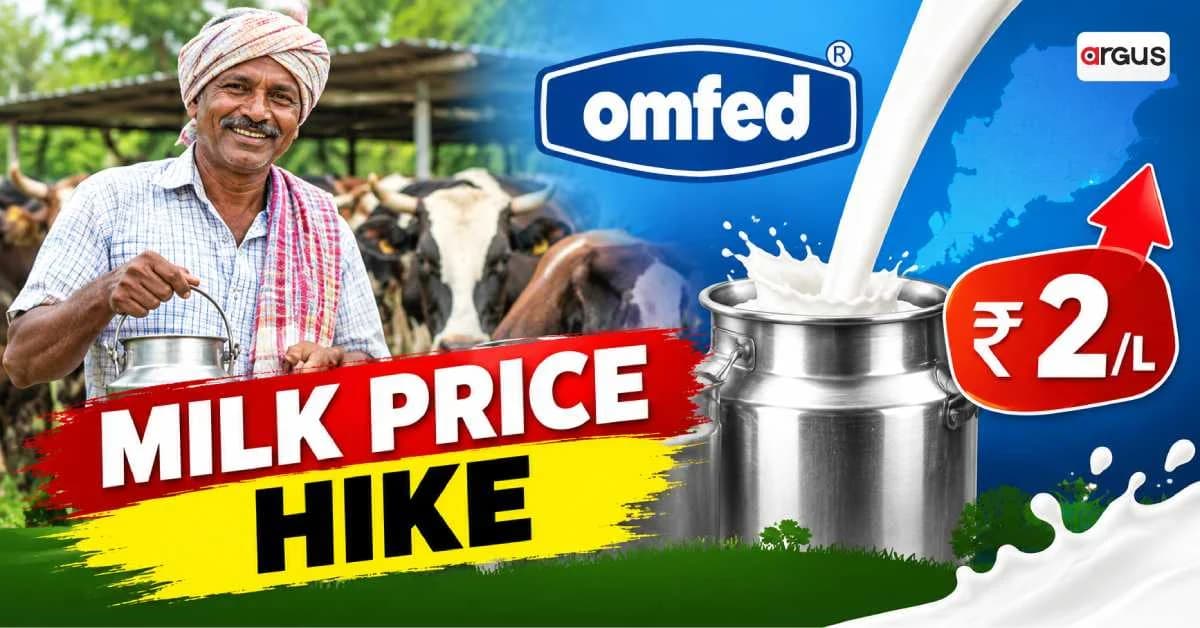 OMFED Hikes Milk Procurement Price by Rs2 per Litre, Over 3 Lakh Farmers To Benefit
